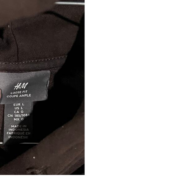 H&M Loose Fit Pullover Black Hoodie Mens Large - Picture 3 of 3